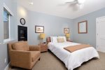 Enjoy a wall fireplace, king-size bed, flat-screen TV and amazing views from the bedroom.